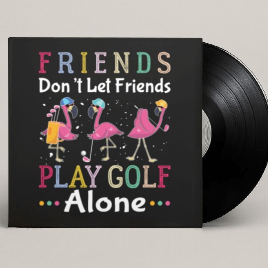 Golf Player Golfer Funny Flamingo Custom Vinyl Record Sleeves