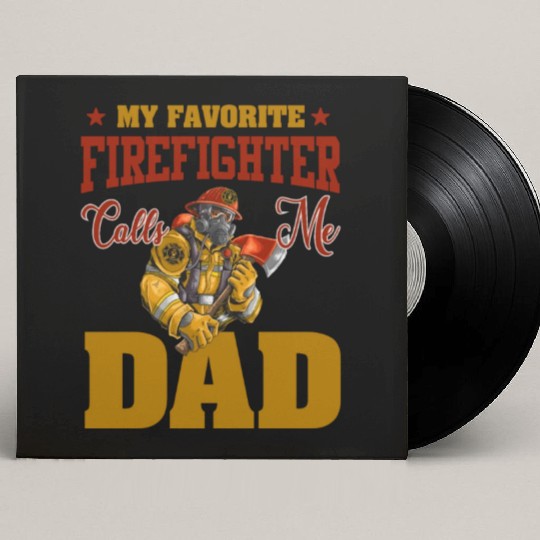 My Favorite Firefighter Calls Me Dad Custom Vinyl Record Sleeves