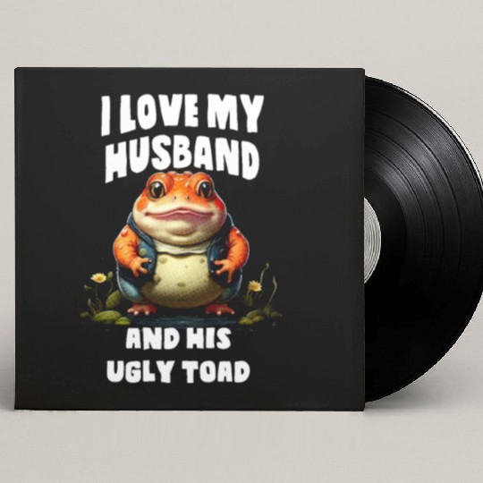 I love my husband and her ugly toad Herpetologist Custom Vinyl Record Sleeves