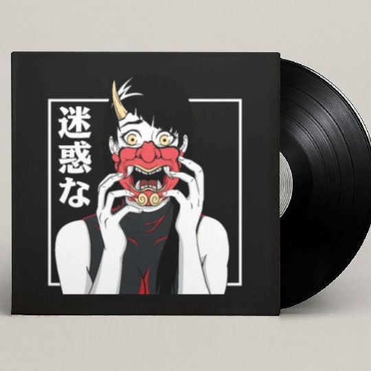 Japanese Anime girl demon Devil Oni harajuku Custom Vinyl Record Sleeves