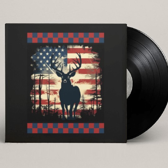 Ripped American Flag Woodland Camo Underlayer Custom Vinyl Record Sleeves