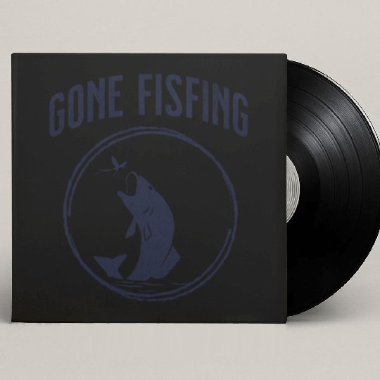 Gone Fishing,cool flyfishing illustration Custom Vinyl Record Sleeves