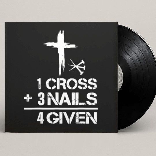 1 Cross 3 Nails Forgiven Christian Easter Custom Vinyl Record Sleeves