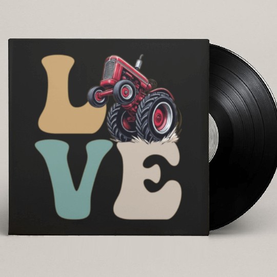 LOVE Tractor Pulling Tractor Driver Farmer Farming Custom Vinyl Record Sleeves