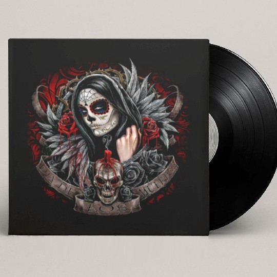 Dia de Los Muertos Sugar Skull Design Custom Vinyl Record Sleeves