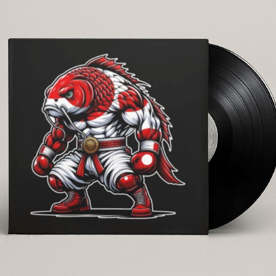 Koi fish national flag of Japan Custom Vinyl Record Sleeves