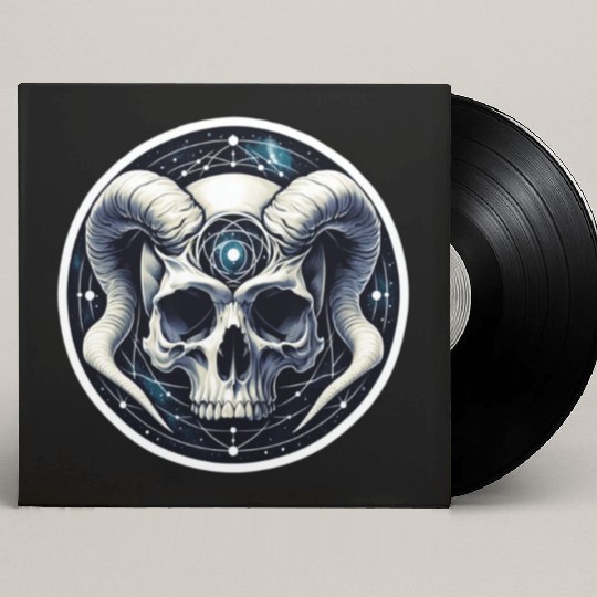 Cosmic Nirvana Serenity: Horned Skull Custom Vinyl Record Sleeves