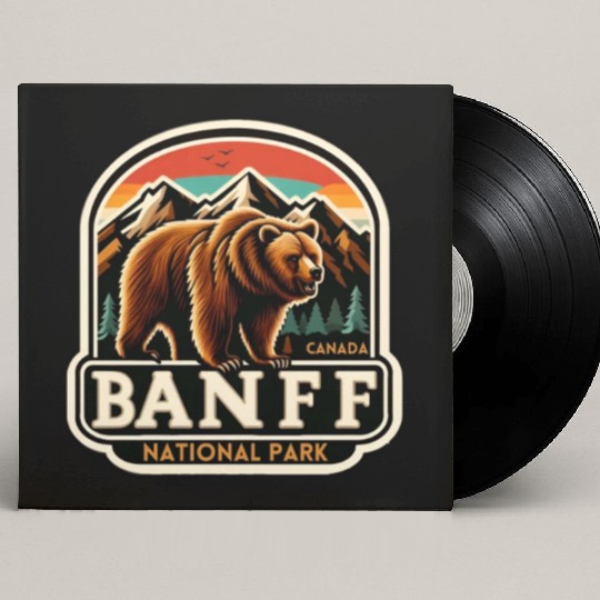 Banff National Park, Alberta Canada grizzly bears Custom Vinyl Record Sleeves