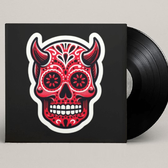 Adventurous Spirit: Daredevil Sugar Skull Custom Vinyl Record Sleeves