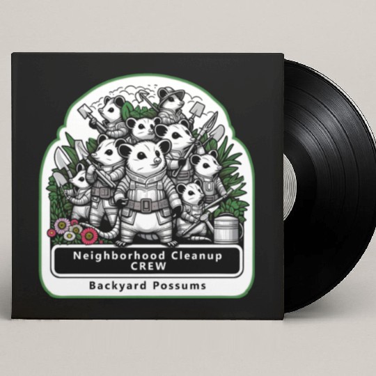 Backyard Possums Cleanup Crew Eco Warriors Custom Vinyl Record Sleeves