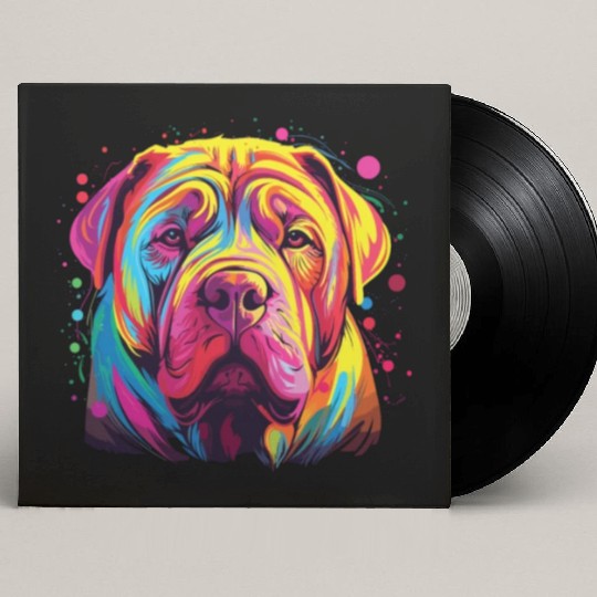 Watercolor Colorful Chinese Shar Pei Custom Vinyl Record Sleeves