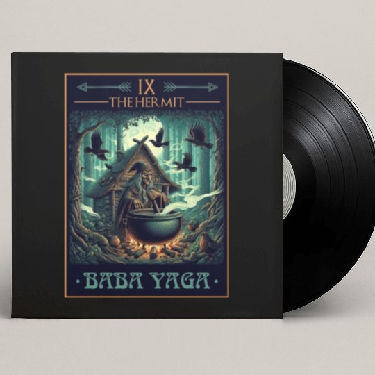 Baba Yaga The Hermit Tarot Card Pagan Witch Custom Vinyl Record Sleeves