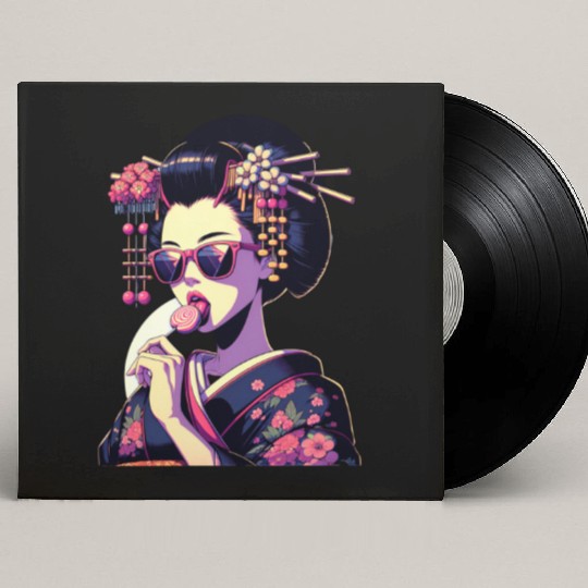 Japanese Geisha in Kimono, Geishas from Kyoto Custom Vinyl Record Sleeves