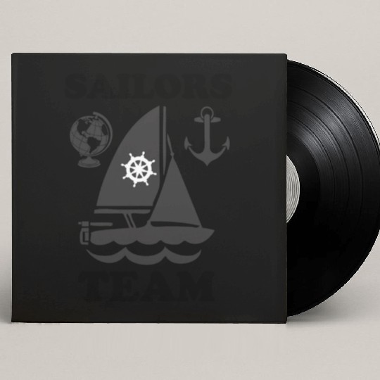 Fun sailors team design boatman silhouette anchor Custom Vinyl Record Sleeves