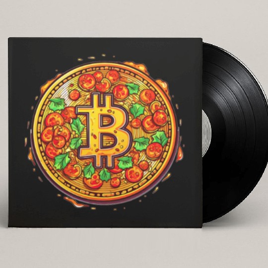 Pizza Bitcoin Funny Mining Crypto Currency Trader Custom Vinyl Record Sleeves