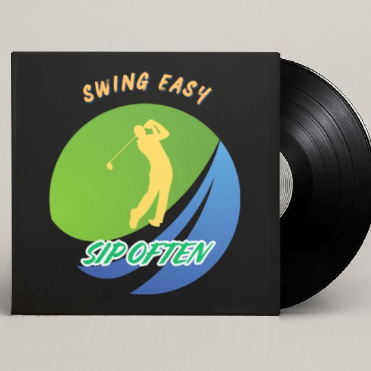 Swing Easy, Sip Often. Funny golf beer Custom Vinyl Record Sleeves