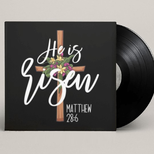 He Is Risen Matthew 28:6 Christian Jesus Is Risen Custom Vinyl Record Sleeves