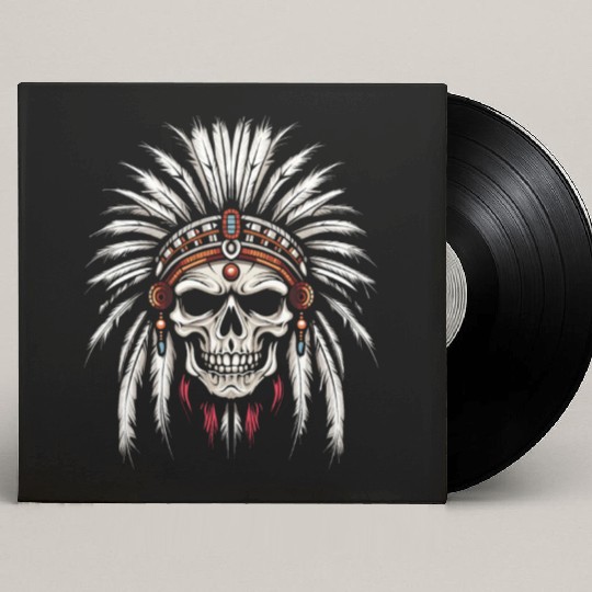 Indigenous Native American Skull Skull Head Custom Vinyl Record Sleeves