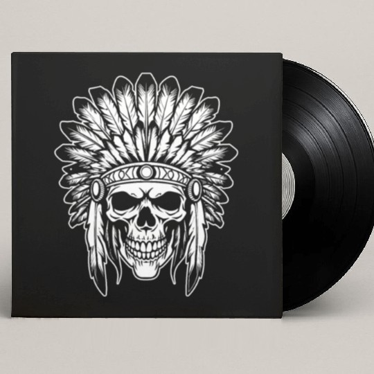 Indigenous Native American Skull Head Custom Vinyl Record Sleeves