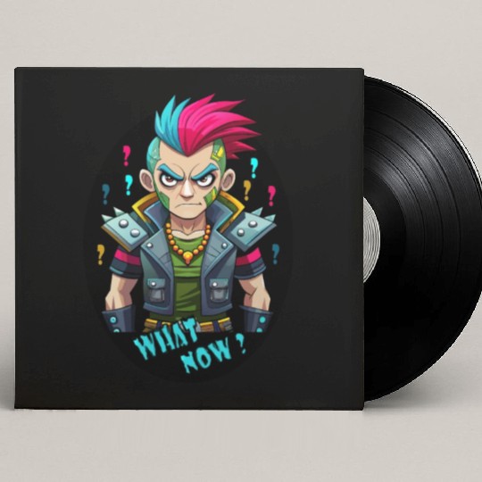 Rebellious Reverie,PinkBlue Fury,Punk Man Custom Vinyl Record Sleeves