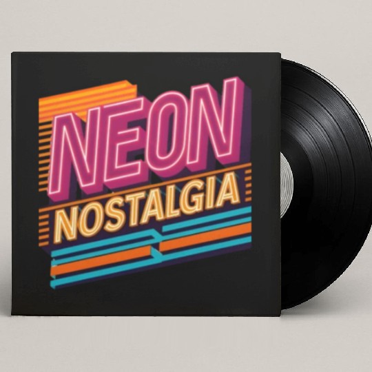 Neon Nostalgia: Pay homage to the retro neon aesth Custom Vinyl Record Sleeves