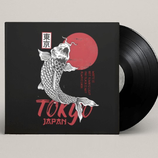 koi fish tokyo japan anime japanese Custom Vinyl Record Sleeves