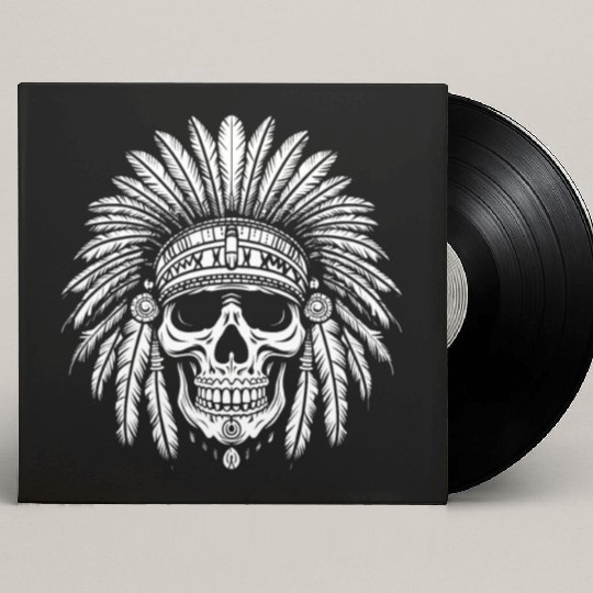 Indigenous Native American Skull Head Custom Vinyl Record Sleeves