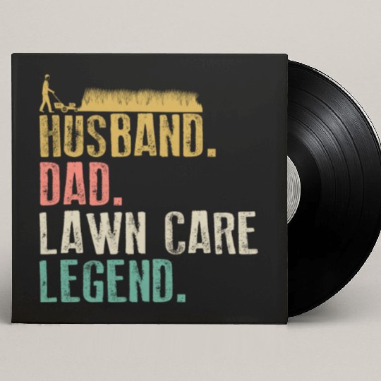 Father Husband Lawn Mowing Legend Gardening Dad Custom Vinyl Record Sleeves