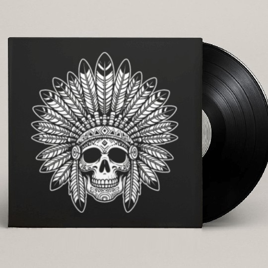 Indigenous Native American Skull Head Custom Vinyl Record Sleeves