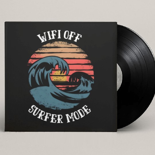 WiFi Off Surfer Mode Surfing Sunset Vintage Gift Custom Vinyl Record Sleeves