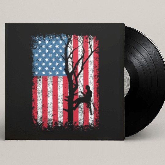 American Flag Arborist Gift For Men Cool Tree Love Custom Vinyl Record Sleeves