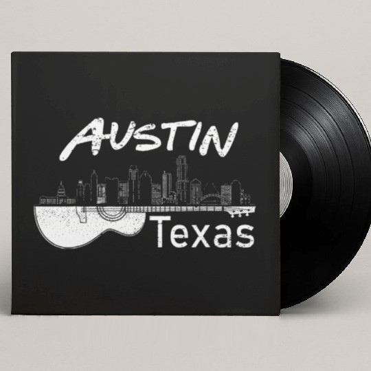 Austin Texas Souvenir Guitar Music Lover Custom Vinyl Record Sleeves