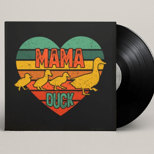 Mama Duck 3 Ducklings Duck Mom Mother's Day Custom Vinyl Record Sleeves