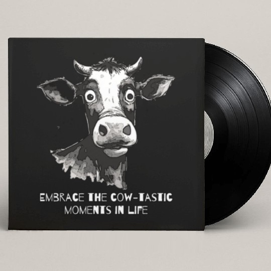 Embrace Cow-tastic Moments: Moo Cow Artwork Custom Vinyl Record Sleeves