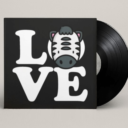 LOVE Zebra Funny Stripes Animal Face African Pun Custom Vinyl Record Sleeves