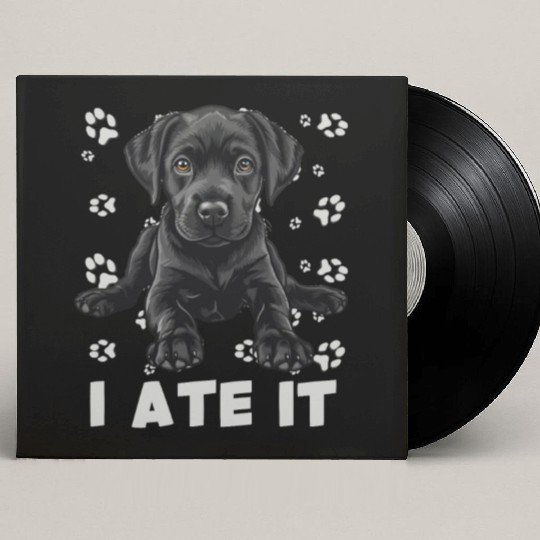 Labrador HUNGRY I ATE IT Labrador Lover Funny Custom Vinyl Record Sleeves