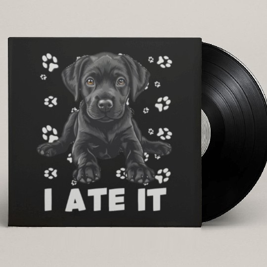 Labrador HUNGRY I ATE IT Labrador Lover Funny Custom Vinyl Record Sleeves