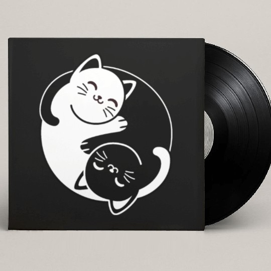 Yin and Yang Cats Custom Vinyl Record Sleeves
