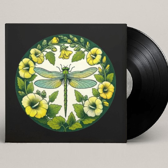Green Dragonfly Custom Vinyl Record Sleeves