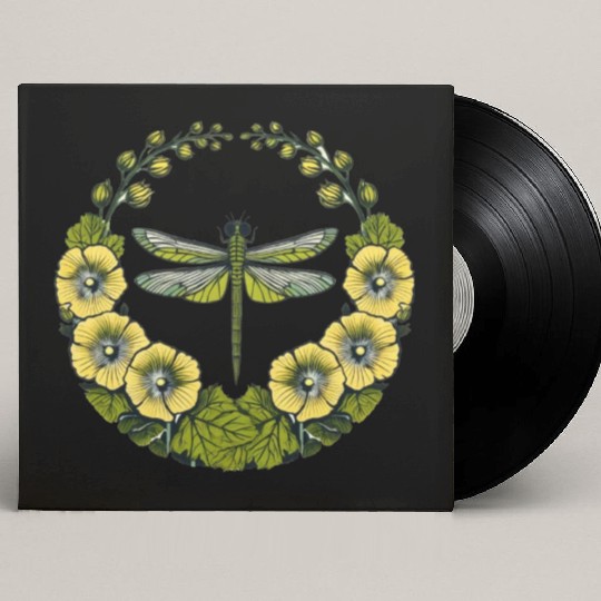 Green Dragonfly Custom Vinyl Record Sleeves