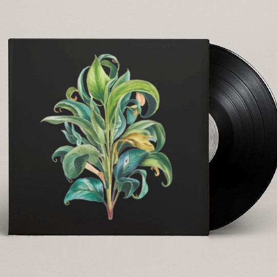 Watercolor Plant Hand Painted Custom Vinyl Record Sleeves