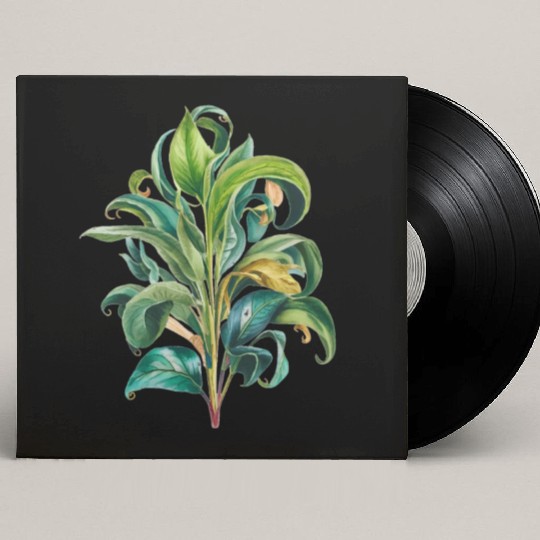 Watercolor Plant Hand Painted Custom Vinyl Record Sleeves