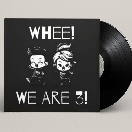 "Whee!! We Are 3!" Toddler Twins Birthday Custom Vinyl Record Sleeves