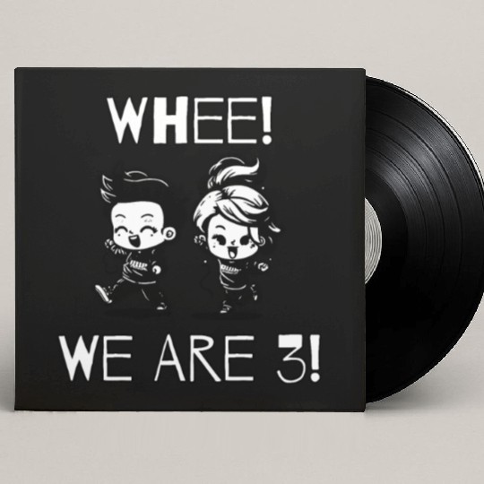 "Whee!! We Are 3!" Toddler Twins Birthday Custom Vinyl Record Sleeves