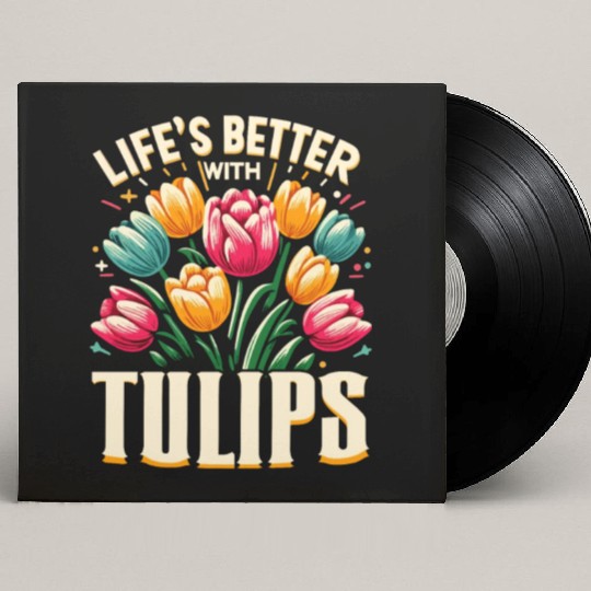 Tulips Tulip Flower Yes I Talk To Tulips Custom Vinyl Record Sleeves