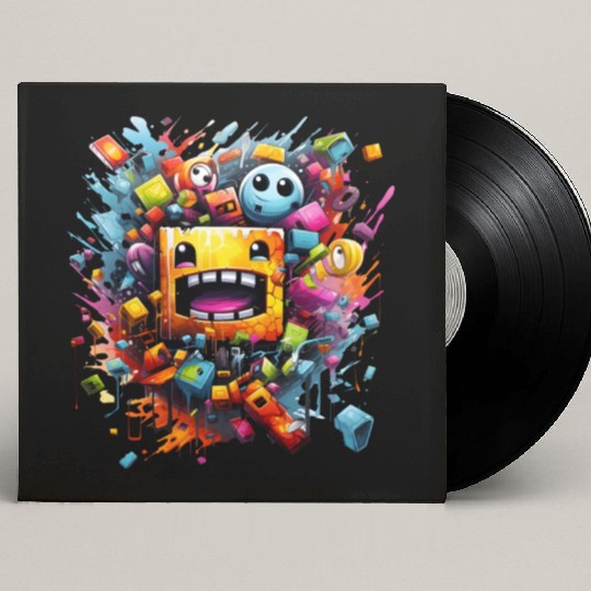 geometry dash Custom Vinyl Record Sleeves