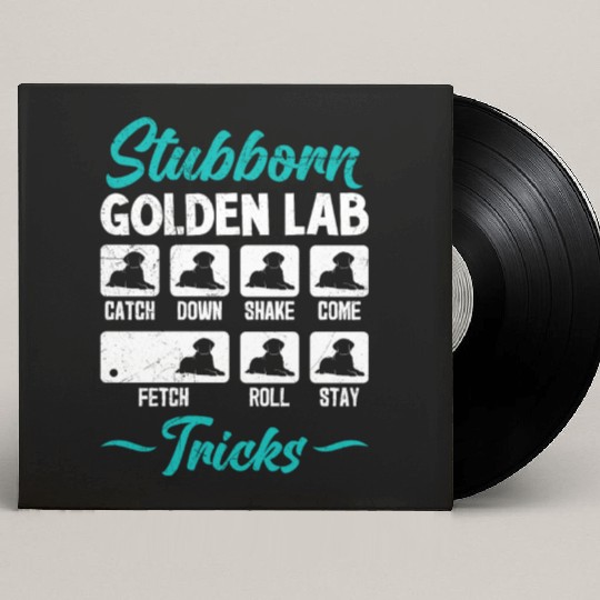 Labrador STUBBORN GOLDEN LAB TRICKS Labrador Custom Vinyl Record Sleeves