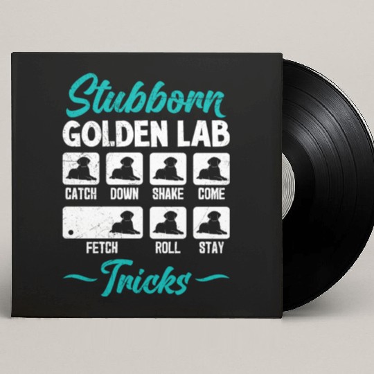 Labrador STUBBORN GOLDEN LAB TRICKS Labrador Custom Vinyl Record Sleeves