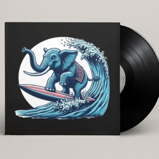 Surfing elephant Custom Vinyl Record Sleeves