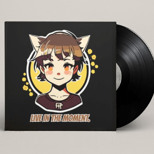 Live in the Moment: Manga Anime Girl Custom Vinyl Record Sleeves
